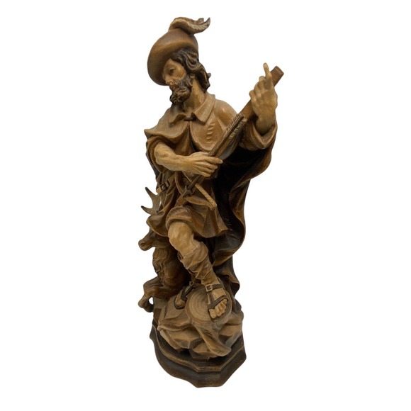 Pema Accents Pema Saint Hubert Statue Wood Carved Religious Wood